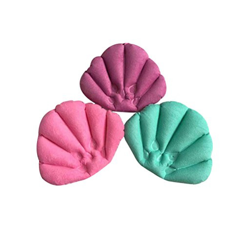 SUPVOX Inflatable Bath Pillow Flower Shaped spa Neck Support Bath Pillow with Suction Cups for Bathtub hot tub Jacuzzi Whirlpool Home spa tub