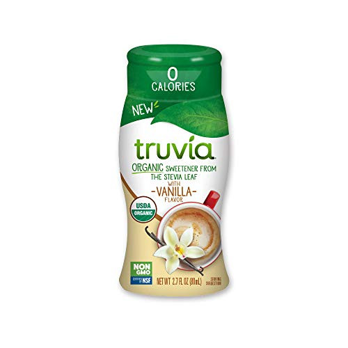Truvia Organic Zero Calorie Liquid Stevia Sweetener  2 7 oz Bottle  Vanilla flavor  Vanilla  2 7 fl  oz