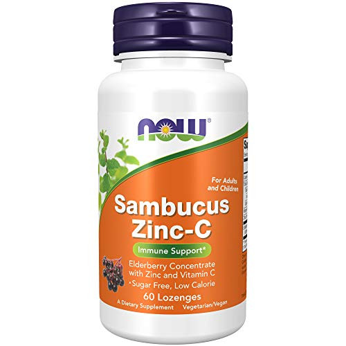 NOW Foods NOW Supplements  Sambucus Zinc C with Elderberry Concentrate and Vitamin C  60 Lozenges