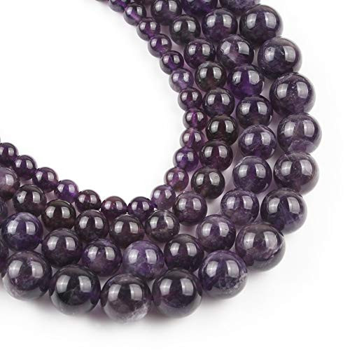 Yochus 10mm Amethysts Purple Crystal Energy Stone Round Loose Beads Natural Stone Beads for Jewelry Making