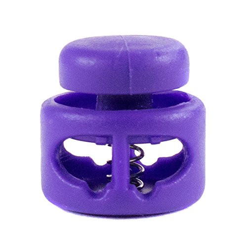 PARACORD PLANET Double Barrel Cord Lock Draw String Toggle Stopper  Choose from 5  10  and 20 Pack Sizes  Purple  5 Pack