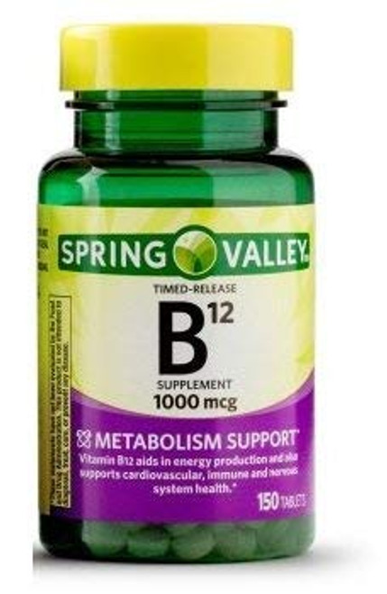 Spring Valley   Vitamin B 12 1000 mcg  Timed Release  150 Tablets