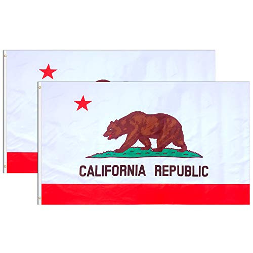 Consummate California State Flag CA California Republic Flags 3x5 ft Polyester Flag Banner with Brass Grommets 2 Pack