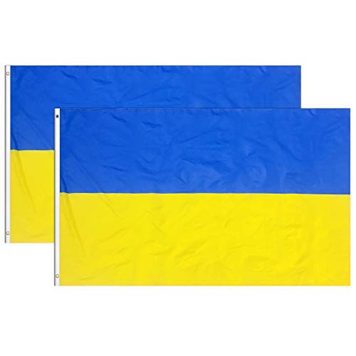 Consummate Ukraine Flag Ukrainian National Flags 3x5 ft Polyester Flag Banner with Brass Grommets 2 Pack