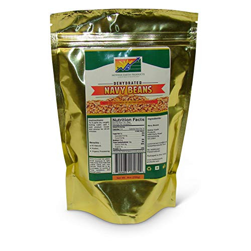 Mother Earth Products Dried Navy Beans FAST COOKING  2 cup Mylar Bag