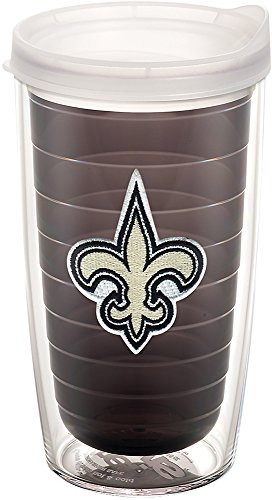 Tervis 1268448 NFL New Orleans Saints Primary Logo Tumbler with Emblem and Frosted Lid 16oz, Quartz