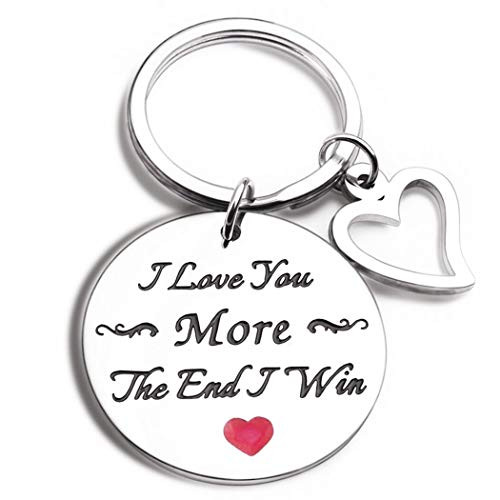 Anniversary Gifts Keychain for Husband Wife Birthday I Love You for Girlfriend Boyfriend Couple Wedding Gifts from Wifey Hubby Valentine Day Gifts Him His Her Presents  Silver  Small
