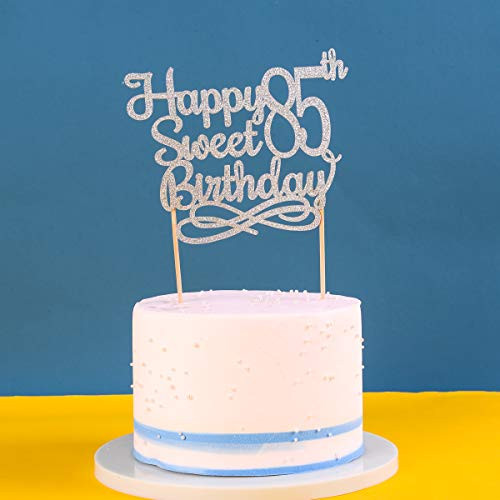 Paper Cake Topper of 85th  Happy 85th Birthday Party Supplier  85th Birthday Cake Topper Birthday Gift for Women