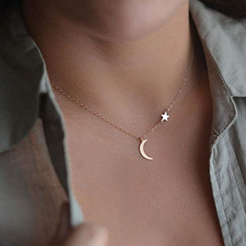 Jovono Fashion Moon Pendant Necklaces Star Necklace Chain Jewelry for Women and Girls Gold Jovono Fashion Moon Pendant Necklaces Star Necklace Chain Jewelry for Women and Girls Gold