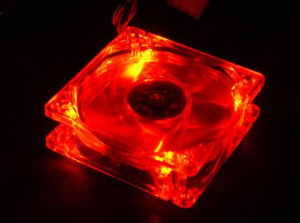 5 Stars Computer 80mm  8cm Quad 4 Red LED Computer Desktop PC Case Clear Cooling Fan  3 and 4 pin connector with screws  Quiet and Silent