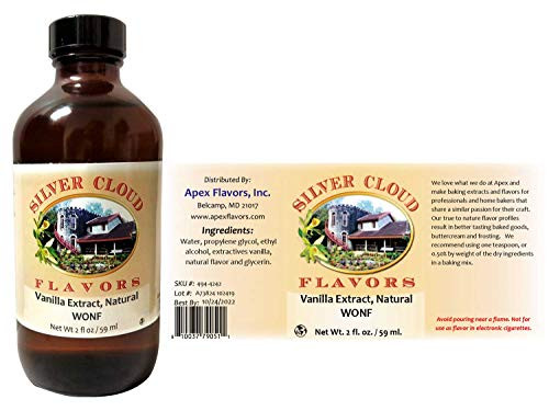 Vanilla Extract  Natural WONF   2 fl  oz  glass bottle