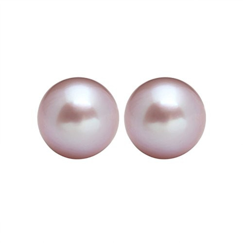 Sterling Silver Stud Freshwater Cultured Pearl Earring Button Handpicked AAA  Quality Pearl  Purple 6 6 5mm