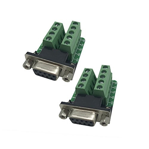 Hea ox DB9 RS232 D SUB Female Adapter to Terminal Connector Signal Module with Insulating pad 2pcs