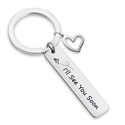 EIGSO Long Distance Relationships Gifts I ll See You Soon Keychain Deployment Jewelry Gift Going Away Gift Valentine s Gift for Boyfriend Girlfriend Friends See You Soon KR