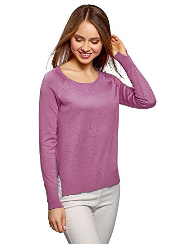 oodji Ultra Women s Straight Fit Crew Neck Pullover  Purple  US 0   EU 34   XXS
