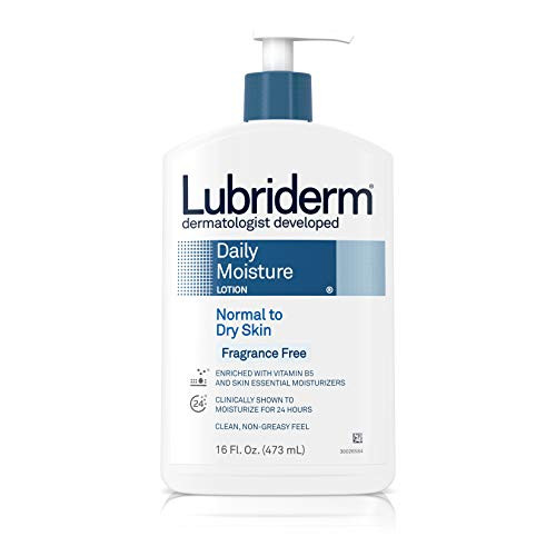 Lubriderm Daily Moisture Hydrating Body and Hand Lotion with Vitamin B5  Non Greasy  16 fl  oz