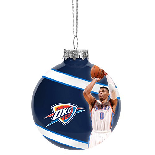 FOCO NBA Oklahoma City Thunder Russell Westbrook 0 Glass Ball Christmas Ornament