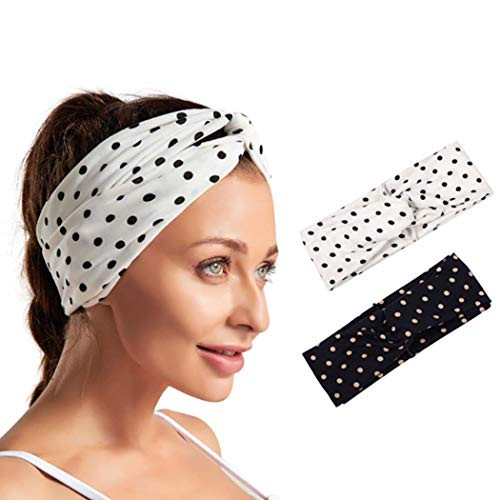 Victray Turban Cross Headband Flower Elastic Knotted Wide Head Wrap Printed Hairband Fashion Hair Accessories for Women and Girls Pack of 2 Victray Turban Cross Headband Flower Elastic Knotted Wide Head Wrap Printed Hairband Fashion Hair Accessories for Women and Girls Pack of 2