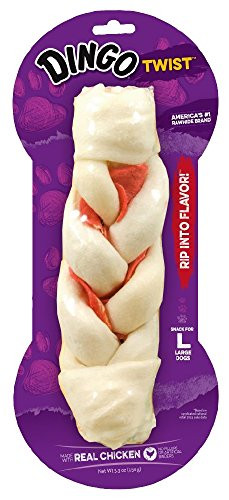 Dingo Rawhide Twist Braided Bone For Large Dogs  1 Count