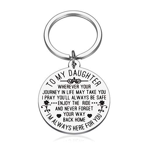 to My Daughter Keychain Gift from Mom Dad Sweet Birthday Wedding Gift for Teen Girls Inspirational Graduation Christmas Gift for Her Women Step Daughter Mothers Day to My Daughter Keychain Gift from Mom Dad Sweet Birthday Wedding Gift for Teen Girls Inspirational Graduation Christmas Gift for Her Women Step Daughter Mothers Day