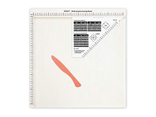 Bira 12 X 12 inch Multi-Purpose Scoring Board with Envelope Maker and Scoring Kinfe(inch Measurement), Craft Scorer, Envelope Tool, Envelope Box Maker.