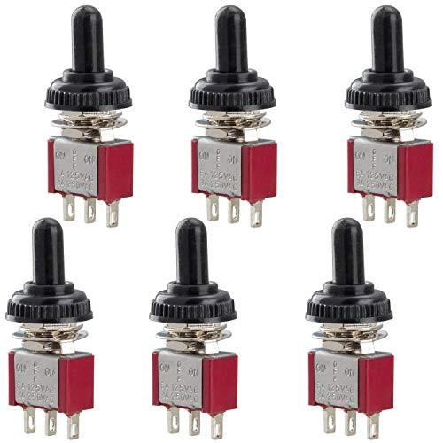 PAGOW Mini Momentary Toggle Switch  6Pcs 3 Terminal 3 Position Rocker Toggle Switch  MTS 123 SPDT  ON  Off  ON  Heavy Duty Momentary