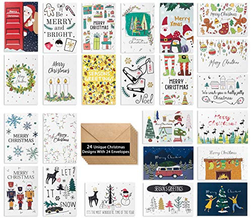 24 Unique Christmas Cards Beautiful Christmas Cards in 24 Hand Drawn Designs Merry Christmas Greetings Cards Assorted Christmas Cards Joyful Christmas Cards With 24 Envelopes 4 x 6 Inch 24 Unique Christmas Cards Beautiful Christmas Cards in 24 Hand Drawn Designs Merry Christmas Greetings Cards Assorted Christmas Cards Joyful Christmas Cards With 24 Envelopes 4 x 6 Inch