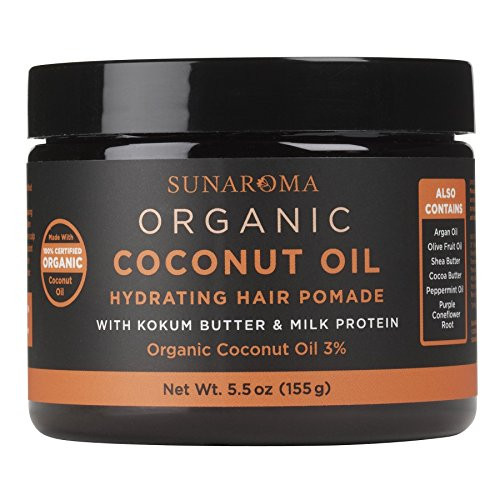 SUNAROMA Organic Coconut Oil Hair Pomade  5 5 oz