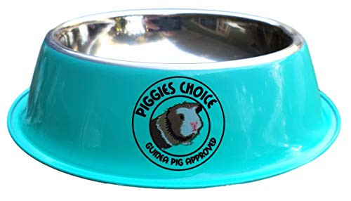 Piggies Choice Non Tip Metal Guinea Pig Pellet Feeding Bowls Matches The Space House Guinea Pig Hidey  Single Bowl  Teal