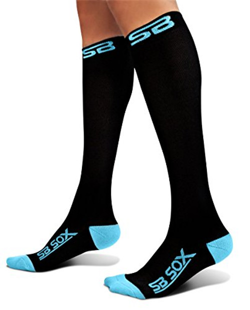 SB SOX Compression Socks 20 30mmHg for Men Women Best Stockings for Running Medical Athletic Edema Diabetic Varicose Veins Travel Pregnancy Shin Splints Black Blue Small SB SOX Compression Socks 20 30mmHg for Men Women Best Stockings for Running Medical Athletic Edema Diabetic Varicose Veins Travel Pregnancy Shin Splints Black Blue Small