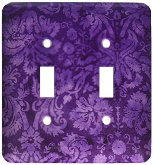 3dRose lsp 32491 2 Decorative Vintage Floral Wallpaper Purple Toggle Switch  Multicolor