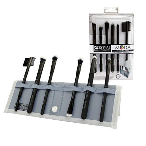 MODA Travel Size Beautiful Eyes 7pc Makeup Brush Set with Pouch Includes Angle Shader Crease Smudger Eye Shader Smoky Eye Brow Liner and Lash Comb Brushes Black MODA Travel Size Beautiful Eyes 7pc Makeup Brush Set with Pouch Includes Angle Shader Crease Smudger Eye Shader Smoky Eye Brow Liner and Lash Comb Brushes Black