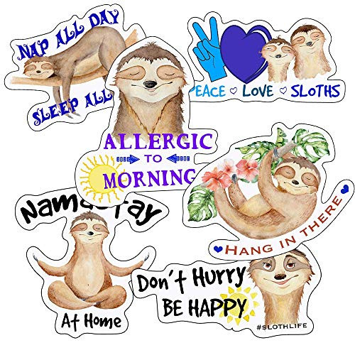 Sloth Stickers   Perfect Sloth Gifts   Waterproof  Durable 100 Vinyl   Anywhere You Need Sloth Stickers for Water Bottles  Laptop  Car Decal  Party Giveaways