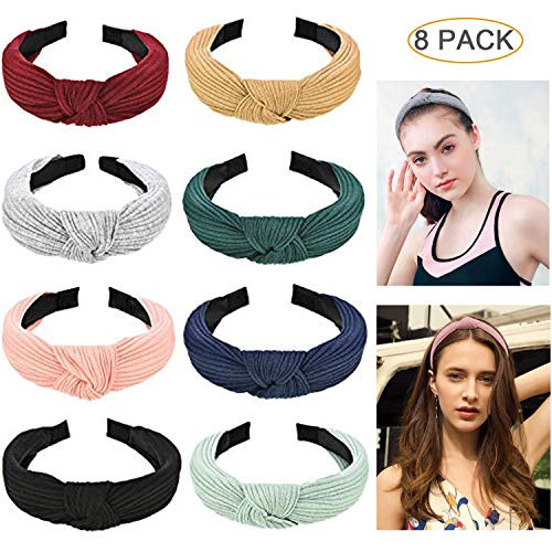Hartop 8 Pack Wide Headbands Knot Turban Headband Hair Band Elastic Plain Fashion Hair Accessories for Women and Girls Hartop 8 Pack Wide Headbands Knot Turban Headband Hair Band Elastic Plain Fashion Hair Accessories for Women and Girls