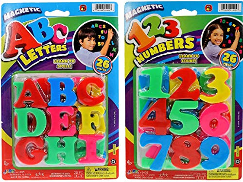 JA RU ABC Magnetic Letters and Numbers Party Favor Bundle  2 Pack  Learning Letter Best Alphabet Magnet for Refrigerator Fun   Spelling Games Toys 1405 2p