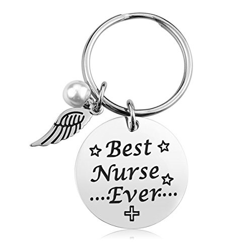 Nurse Keychain Gifts for Women   Nursing Keychain Jewelry Perfect Nurses Appreciation Gift for Birthday Graduation Christmas  Stainless Steel  Best Nurse Ever