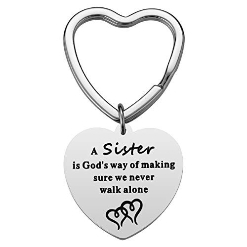 iJuqi Sister Gifts from Sister   A Sister is God s Way of Making Sure We Never Walk Alone Sister Keychain Sister Jewelry Christmas Gifts for Sisters
