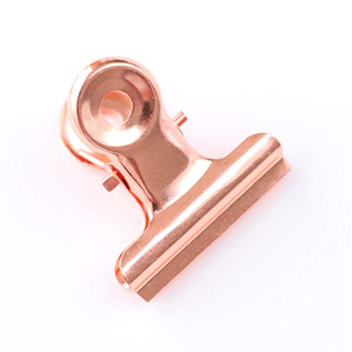 GBIS 30 Pack Durable Small Bulldog Clips Hinge Clip 1 inch Stainless Steel Metal Binder Clips File Paper Money Clamps for Office and Home Kitchen Rose Gold 22mm