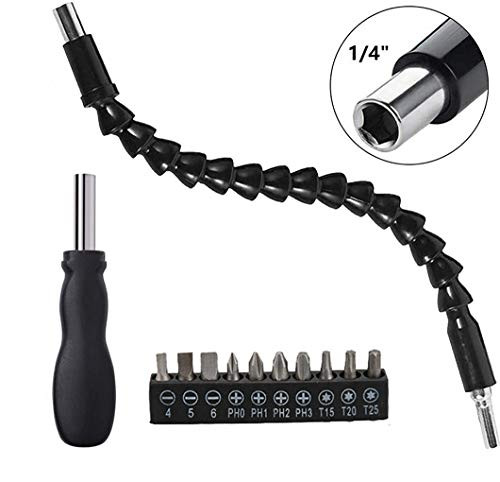 Flexible Drill Bit Extension Shaft with 10pcs Drill Bit Sets 1 4 Hex Head Magnetic Flexible Screwdriver Extension Shaft with 1pcs Gourd Handle for Connect Drive Shaft Tip Drill Bit Kit Adaptor Flexible Drill Bit Extension Shaft with 10pcs Drill Bit Sets 1 4 Hex Head Magnetic Flexible Screwdriver Extension Shaft with 1pcs Gourd Handle for Connect Drive Shaft Tip Drill Bit Kit Adaptor
