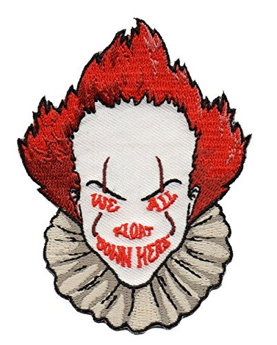 We All Float Down Here Horror Movie Clown   Embroidered Edge Patch Applique   Gifts For Him  For Her  For Boys  For Girls  For Husband  For Wife  For Them  For Men  For Women  For Kids