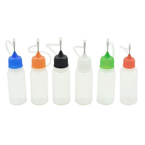 Dasunny 10Pcs 20ml Squeeze Bottle Tip Applicator Bottle  Multi Color Caps Eliquid Bottles Dropper Bottle