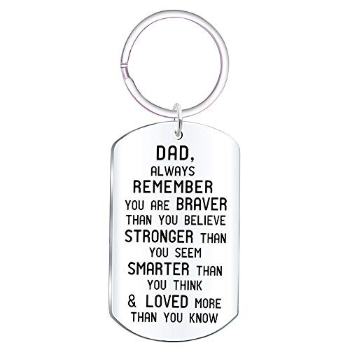Dad Gift  Always Remember You are Braver Stronger Smarter Keychain