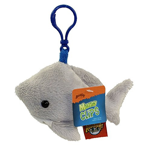 Adventure Planet Plush   Mighty Clips   Great White Shark  Plastic Key Clip   3 5 inch