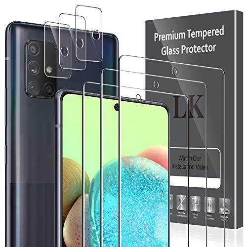 6 Pack  LK 3 Pack Screen Protector   3 Pack Camera Lens Protector for Samsung Galaxy A71 5G 5G UW 4G  Tempered Glass  HD Ultra Thin  Anti Scratch