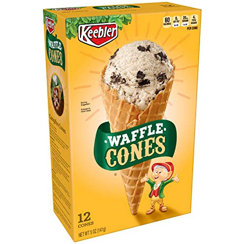 Keebler Ice Cream Cones  Waffle  12 Count Box  5 Ounce