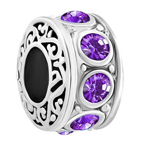 Cory Keyes Jan Dec Crystal Spacer Charms Beads for Bracelets  Feb Purple