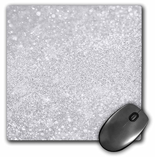 3dRose Mouse Pad Image of Silver Sparkly Style in Luxury, 8 x 8" (mp_252114_1)
