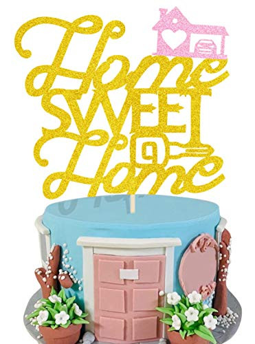 KAPOKKU Glitter Home Sweet Home Cake Topper Gold Home Cake Topper New Home Housewarming Party Decorations