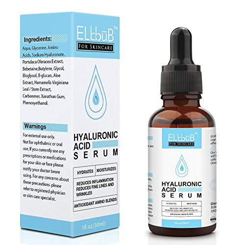 Hyaluronic Acid Serum for Skin  Hyaluronic Acid Face Serum  Hydrates  Moisturizes  Plumps Skin  Reduces Wrinkles  Anti Aging Serum  Original Face Moisturizer for Normal to Dry Skin and Fine Lines