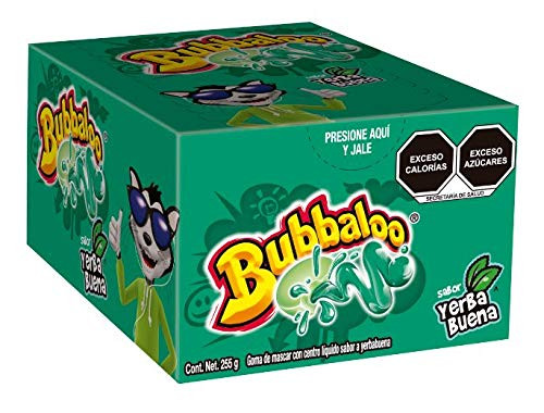 Bubbaloo Yerbabuena  Pepermint Bubbaloo Mexican Chewing Gum   1 Pack 50 pcs